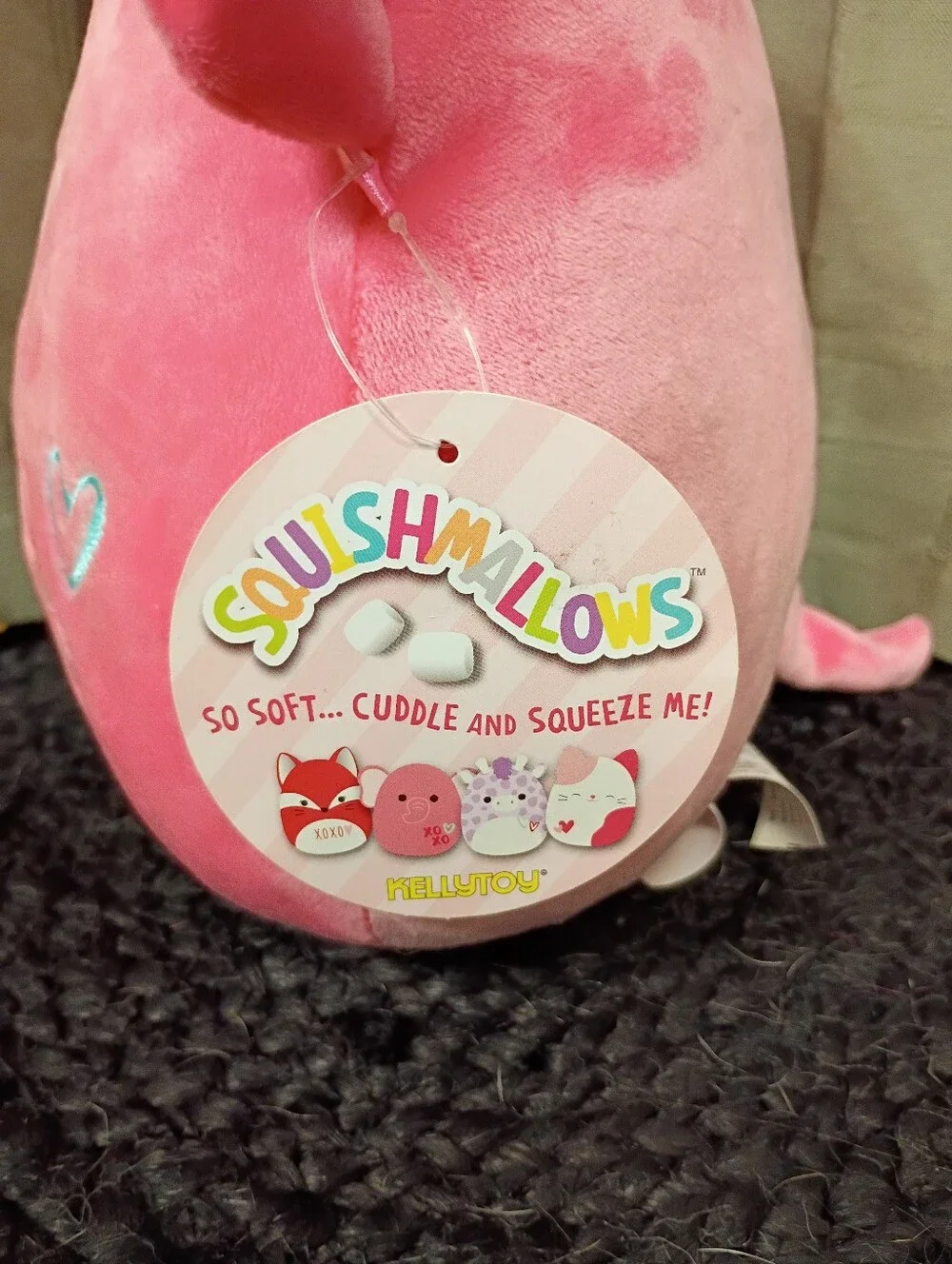 NWT Original Squishmallow Valentine Squad Kyla The Pink Elephant Size 8